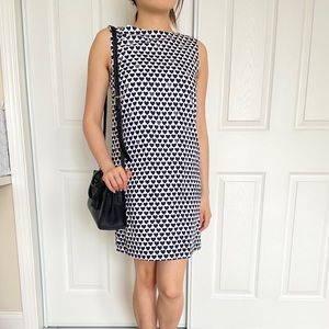 J Crew Crewcuts Heart Polka Dot Navy + White dress